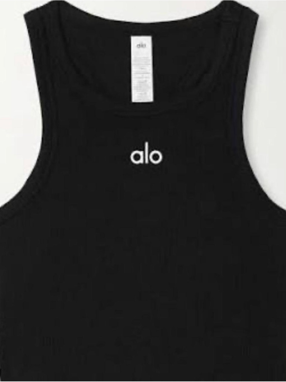 ALO Yoga Black Cropped Logo Tank size large new with tags